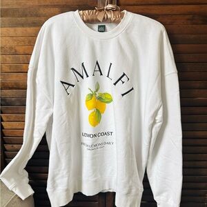 Wild Fable White Sweatshirt with Lemon Graphic